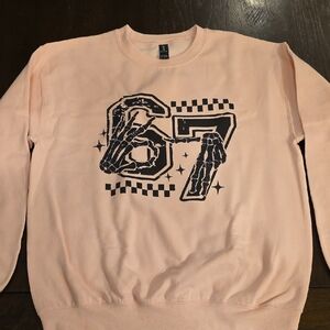 Pink Graphic "6-7" Sweater